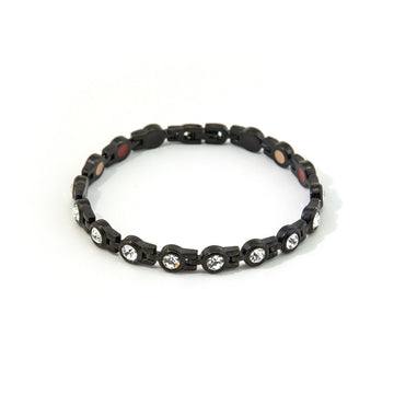 Satellite Negative Ion Bracelet, Polished Black Stainless Steel